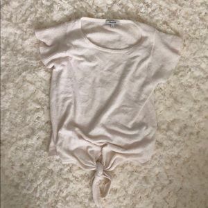 White/cream soft short sleeved Madewell blouse.
